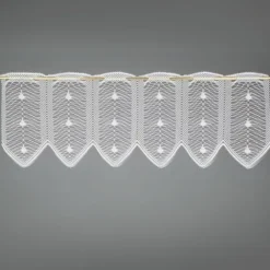 Brise-bise en maille ajourée dentelle à pointes