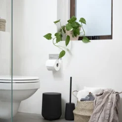 Brosse pour toilette en grès et acier
