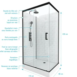 Cabine de douche ambiance métro