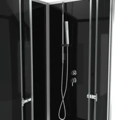 Cabine de douche carrée avec portes coulissantes en verre trempé