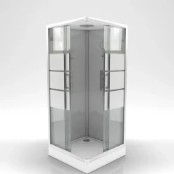 Cabine de douche carrée à bandes laquées