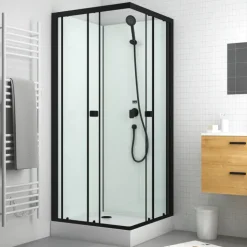 Cabine de douche carrée minimaliste style contemporain