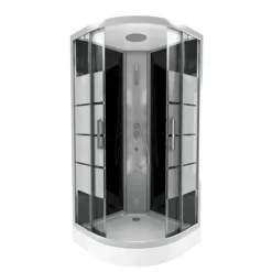 Cabine de douche 1/4 de cercle avec portes coulissantes