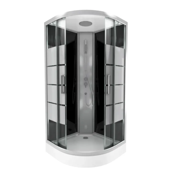 Cabine de douche 1/4 de cercle avec portes coulissantes