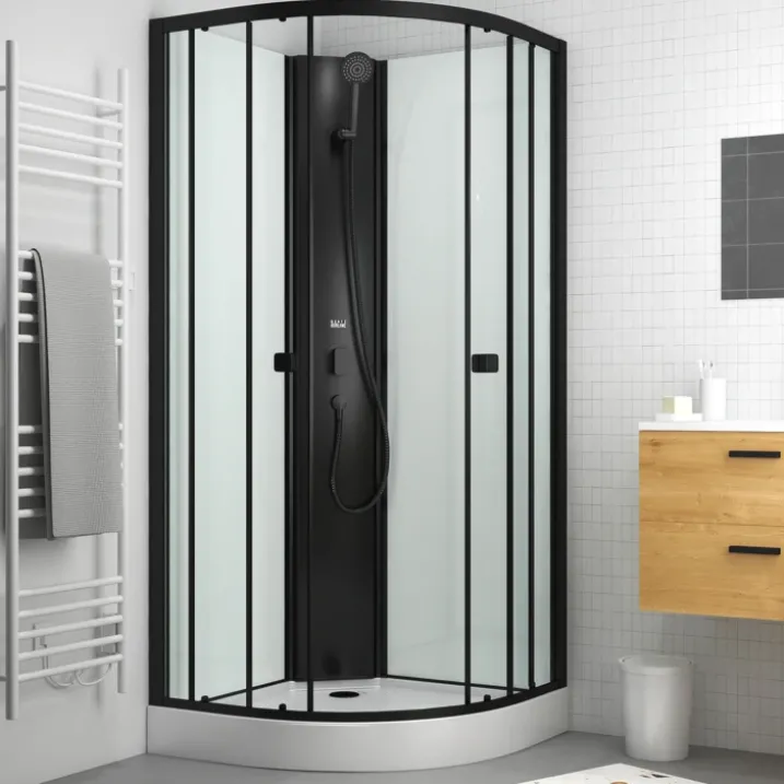 Cabine de douche 1/4 de cercle minimaliste style contemporain