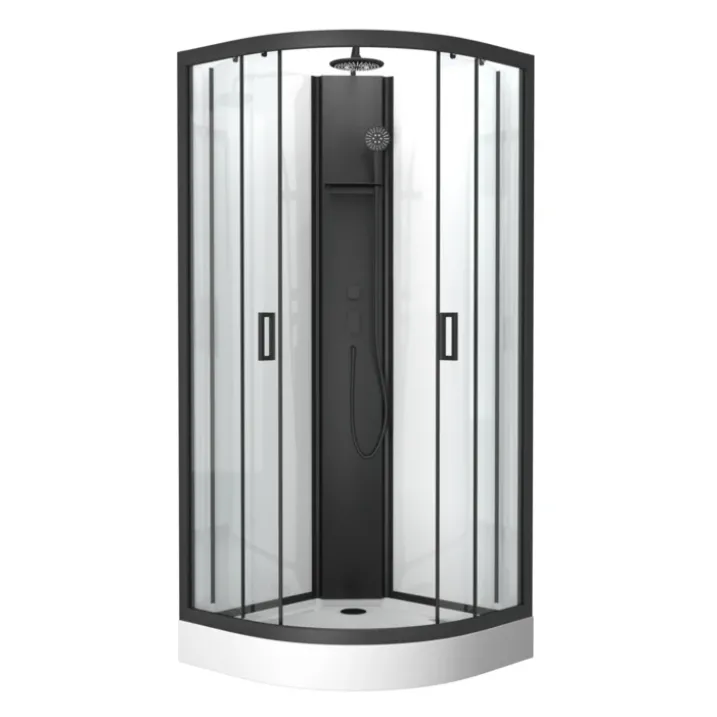 Cabine de douche 1/4 de cercle style contemporain