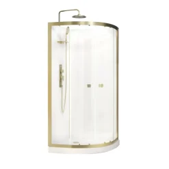 Cabine de douche design doré en aluminium