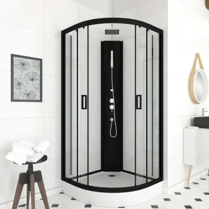 Cabine de douche en 1/4 de cercle