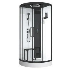 Cabine de douche hammam 1/4 de cercle hydromassant