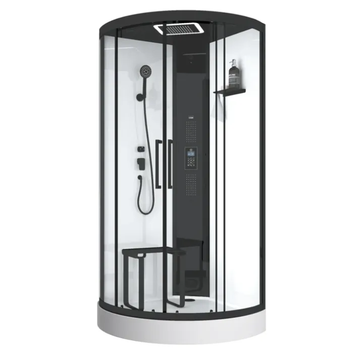 Cabine de douche hammam 1/4 de cercle hydromassant