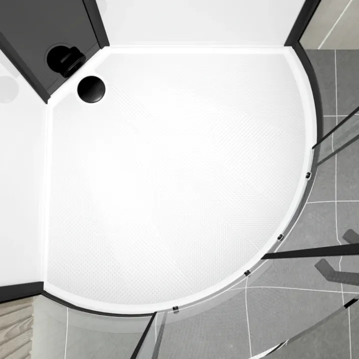 Cabine de douche hammam 1/4 de cercle hydromassant