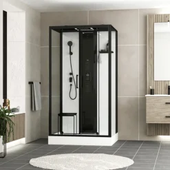 Cabine de douche hammam rectangulaire avec hydromassage