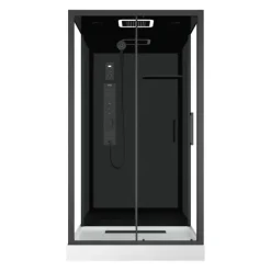 Cabine de douche hydromassante porte coulissante et panneau de contrôle tactile