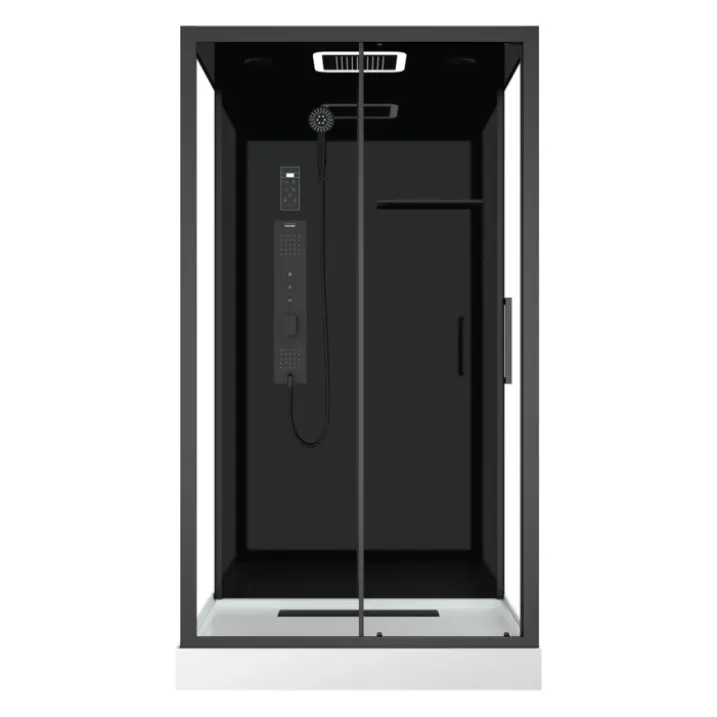 Cabine de douche hydromassante porte coulissante et panneau de contrôle tactile