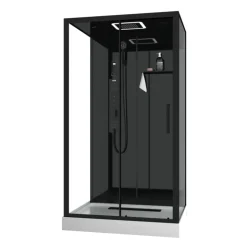 Cabine de douche hydromassante porte coulissante et panneau de contrôle tactile