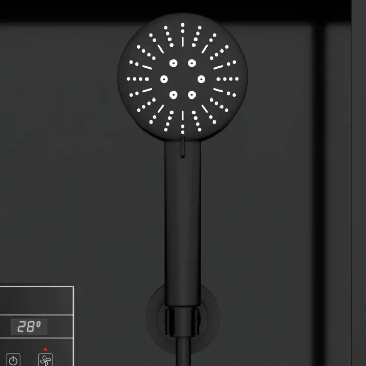 Cabine de douche hydromassante porte coulissante et panneau de contrôle tactile