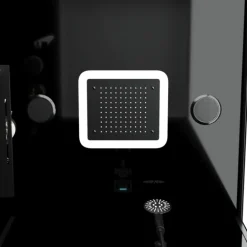 Cabine de douche hydromassante porte pivotante et panneau de contrôle tactile