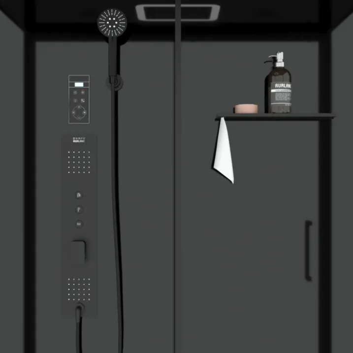 Cabine de douche hydromassante rectangulaire XXL avec porte coulissante et panneau de contrôle tactile
