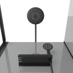 Cabine de douche rectangulaire avec receveur bas et porte coulissante