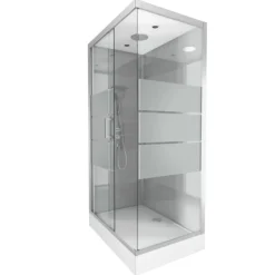 Cabine de douche rectangulaire à bandes laquées