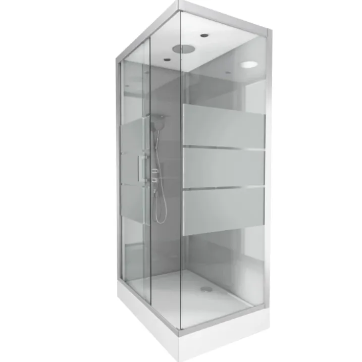 Cabine de douche rectangulaire à bandes laquées