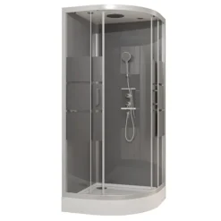 Cabine de douche ronde à bandes laquées