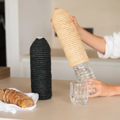 Cache bouteille en paille