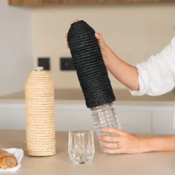Cache bouteille en paille