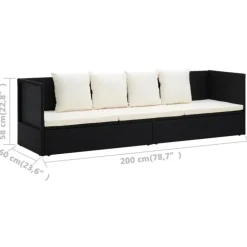 Canapé de jardin avec coussin et oreillers