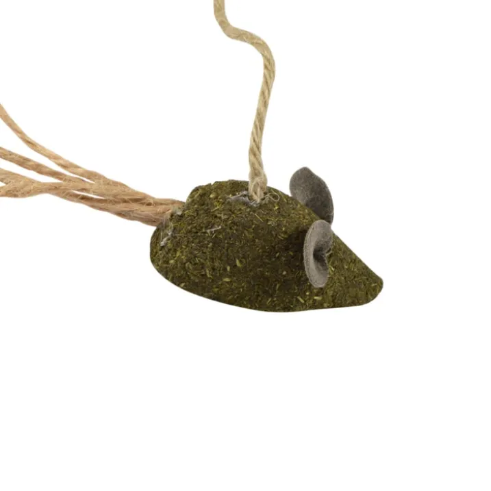 Canne à pêche souris pour chat avec herbe à chat