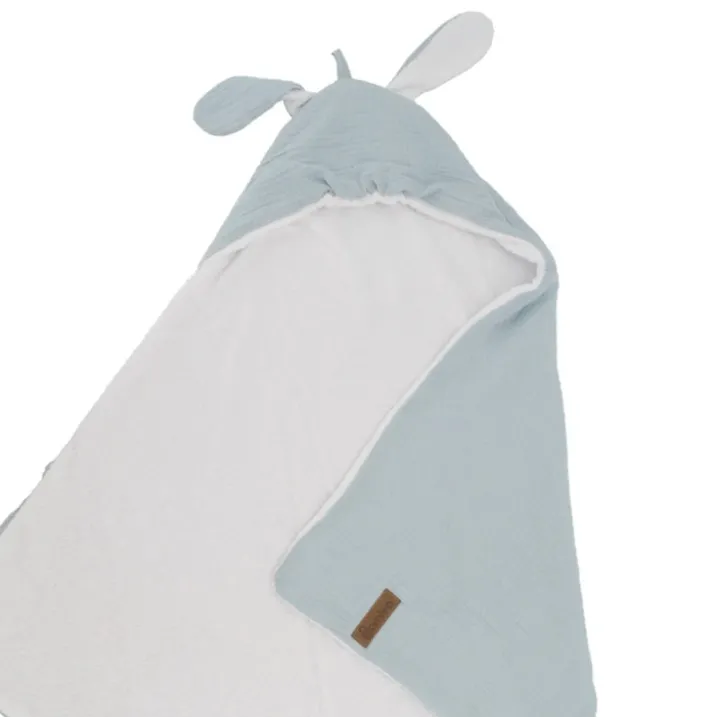 Cape de bain en gaze de coton avec oreilles de lapin