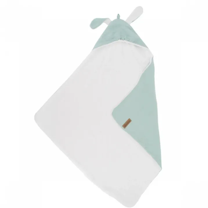Cape de bain en gaze de coton avec oreilles de lapin