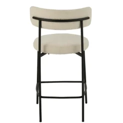 Chaise de bar en métal et tissu bouclette