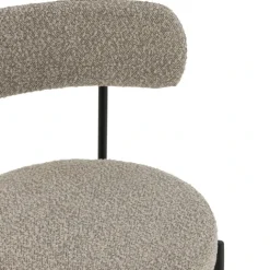 Chaise de bar en métal et tissu bouclette