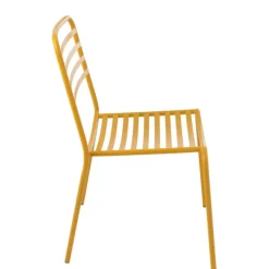 Chaise de jardin en métal avec dossier à lattes