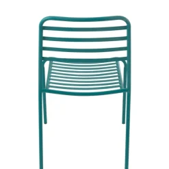 Chaise de jardin en métal avec dossier à lattes