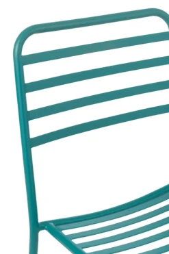 Chaise de jardin en métal avec dossier à lattes