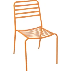 Chaise de jardin en métal avec dossier à lattes