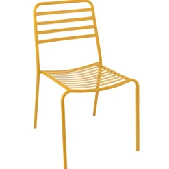 Chaise de jardin en métal avec dossier à lattes