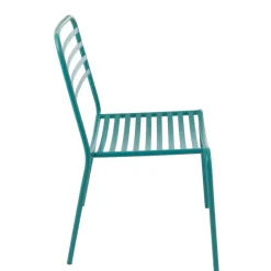 Chaise de jardin en métal avec dossier à lattes