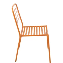 Chaise de jardin en métal avec dossier à lattes