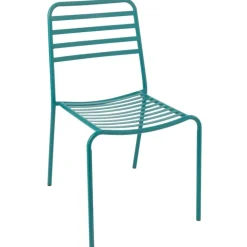 Chaise de jardin en métal avec dossier à lattes