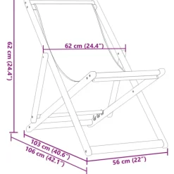 Chaise de plage pliante en bois avec dossier réglable