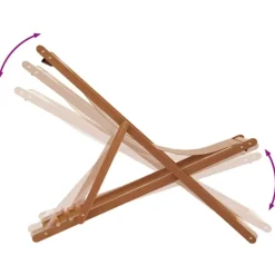 Chaise de plage pliante en bois avec dossier réglable