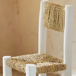 Chaise enfant bois blanc et doum