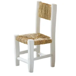Chaise enfant bois blanc et doum