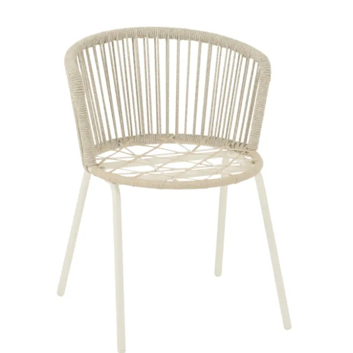Chaise extérieure design en acier et corde