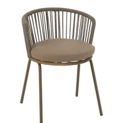 Chaise extérieure design en acier et corde