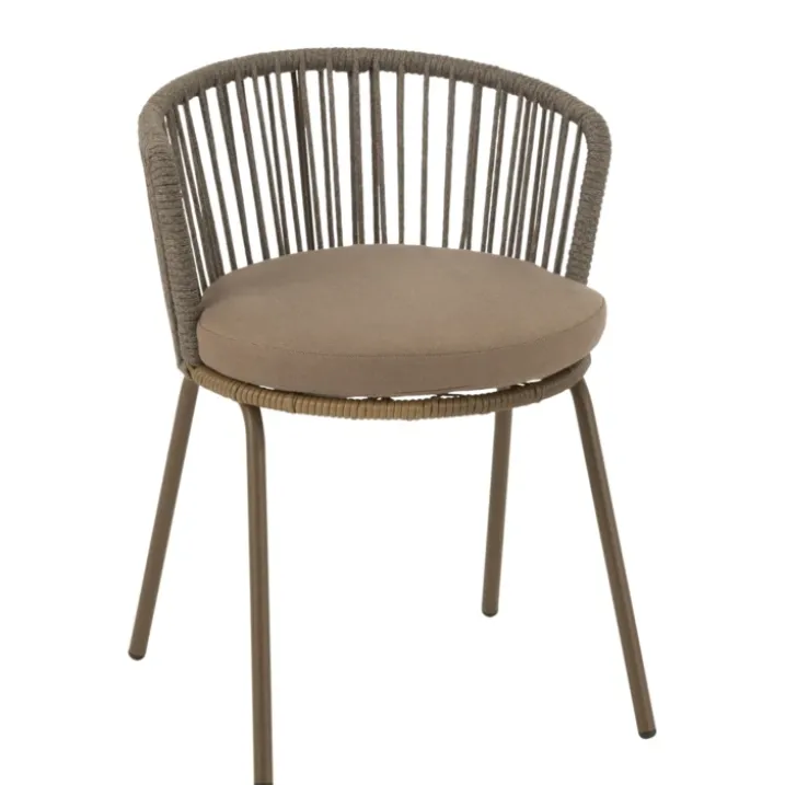 Chaise extérieure design en acier et corde