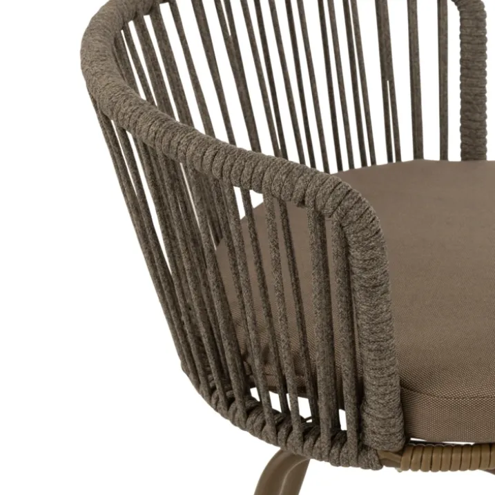 Chaise extérieure design en acier et corde
